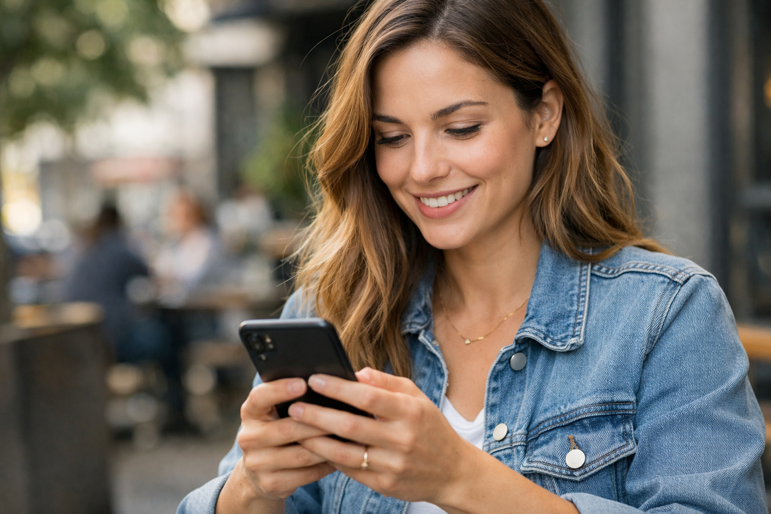 Woman Using Phone-1